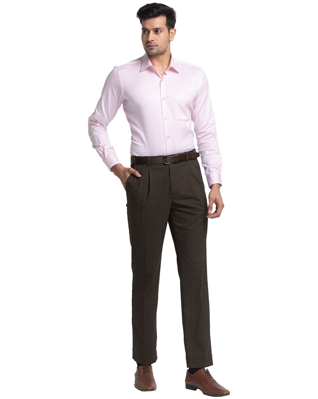 Raymond Men's Slim Fit Formal Trousers (RMTF03084-F4_Medium Fawn_82) :  Amazon.in: Fashion