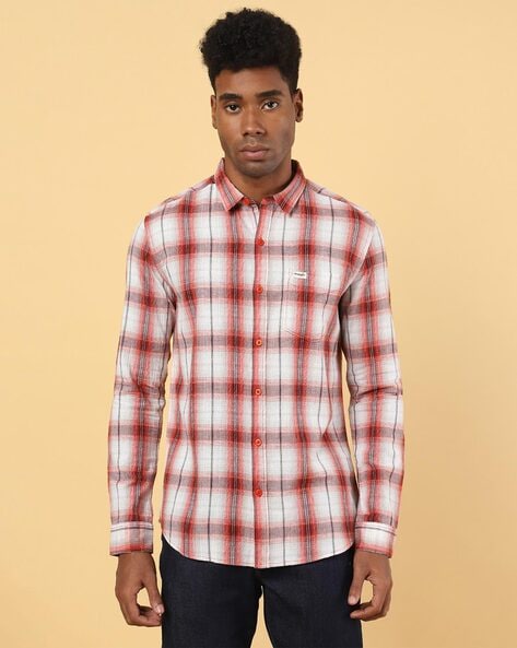 wrangler red check shirt