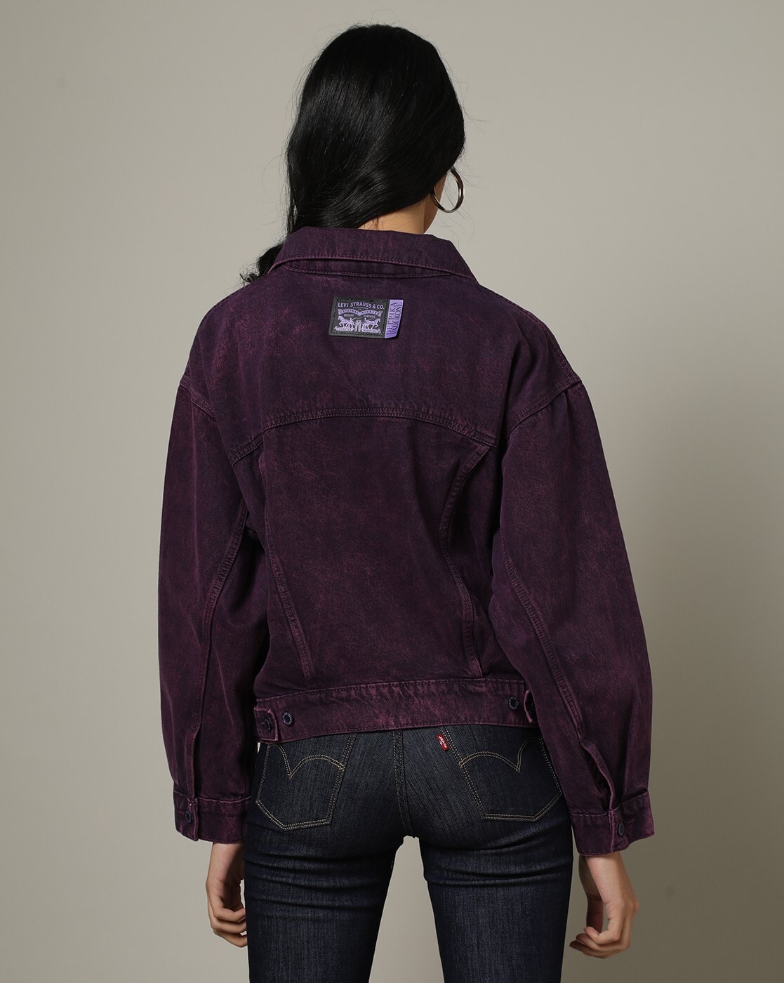 jean jacket purple