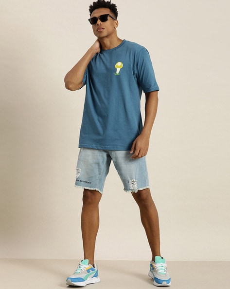 Buy Difference of Opinion Blue Graphic Oversized T-Shirt Online at Best  Prices in India - JioMart.