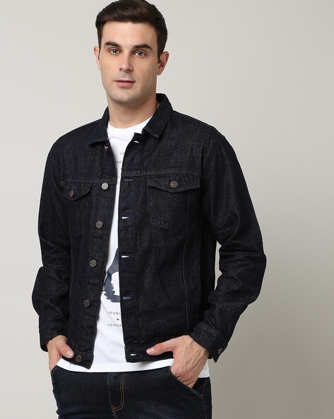 Dark Blue Trucker Denim Jacket