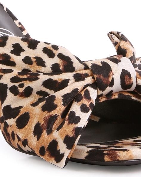 Cheetah Print Stilettos with Bow Accent