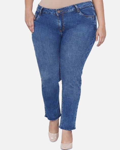 Lightly-Washed Plus Size Skinny Jeans