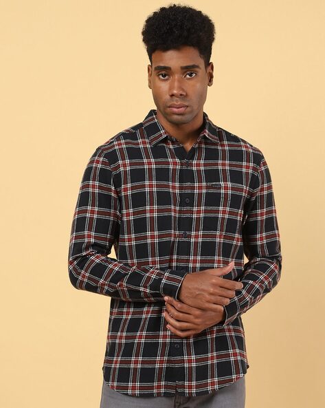 wrangler red check shirt