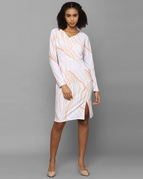 ALLEN SOLLY Printed Wrap Dress