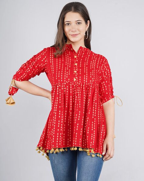 Women Red Tunics Tops - Buy Women Red Tunics Tops online in India
