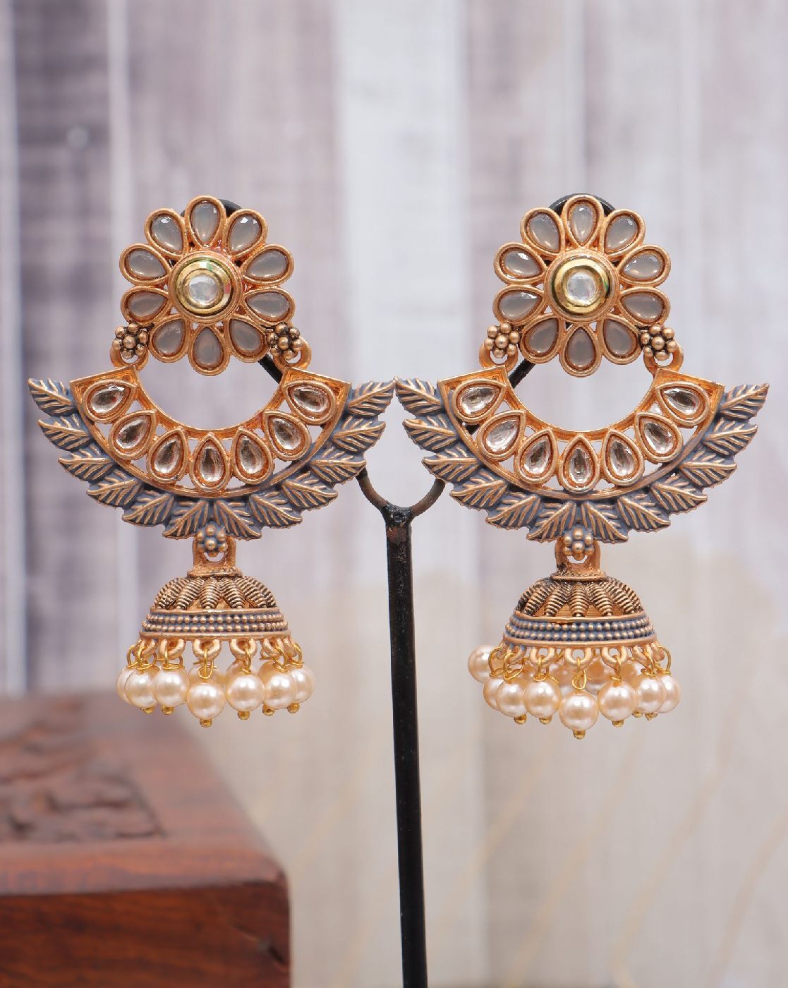 Buy Latest Collection Beautiful Peacock Design Artificial Antique Jhumkas  Online