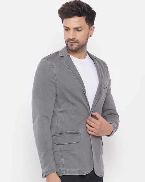 Plus size best sale grey blazer