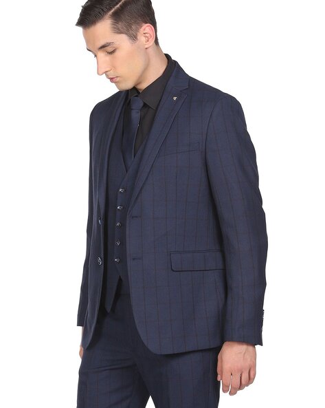 Buy Arrow Charcoal Black Cotton Regular Fit Two Piece Suits for Mens Online  @ Tata CLiQ