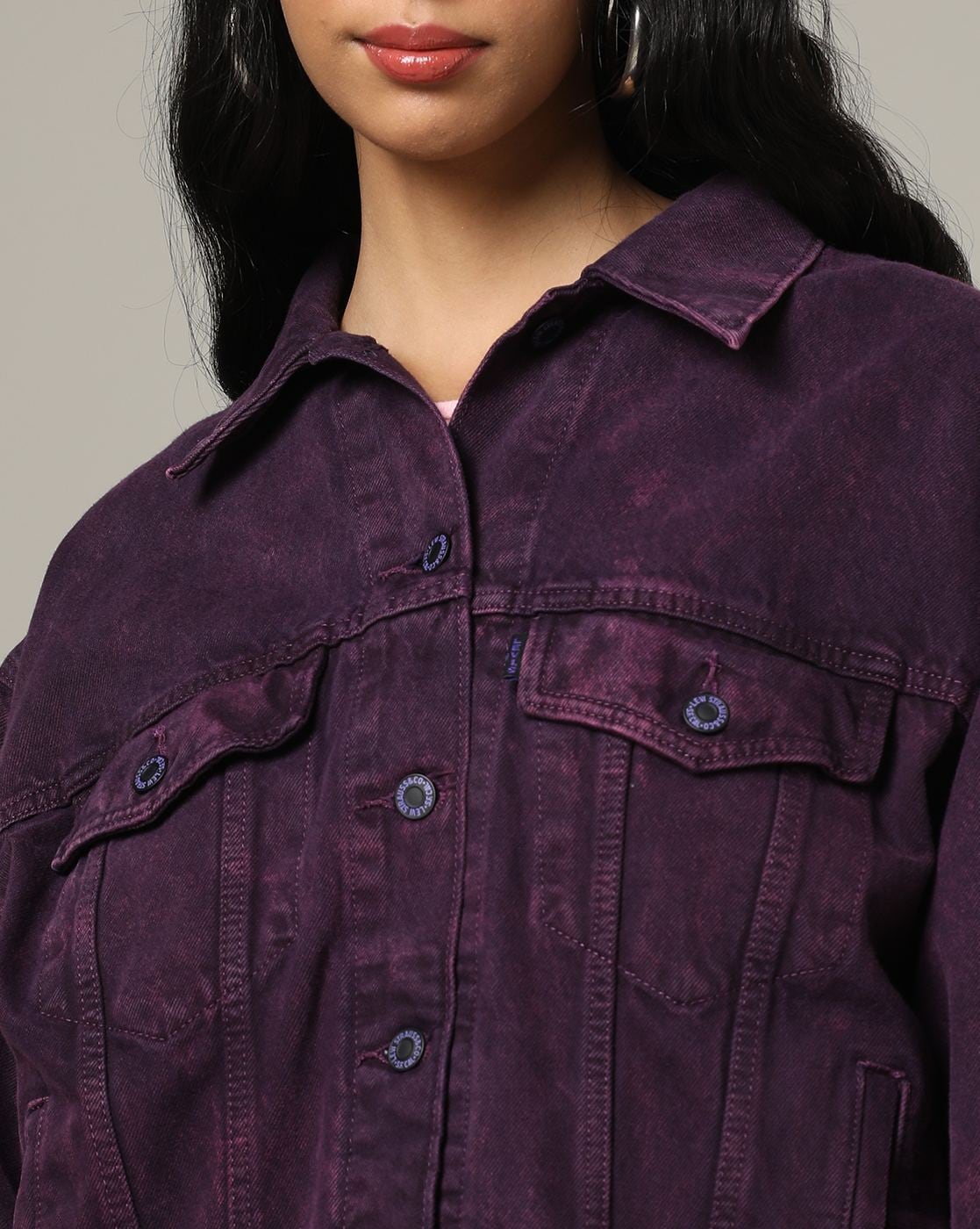 Buy Women Lavender Denim Jacket Online At Best Price 