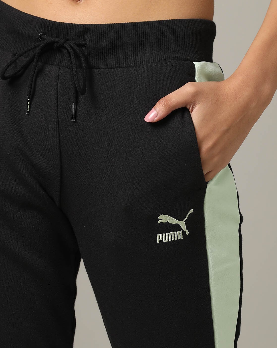 PUMA HER High-Waist Pants Solid Women Black Track Pants - Buy PUMA HER  High-Waist Pants Solid Women Black Track Pants Online at Best Prices in  India | Flipkart.com