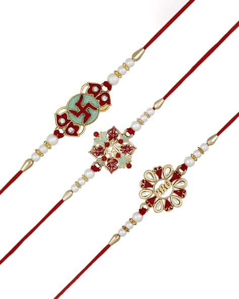 MATCHITT Set of 3 Stone-Studded Rakhis