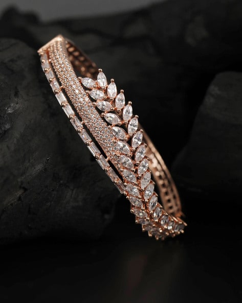 Buy quality 925 sterling silver pink stone & c z diamond bracelet for  ladies in Ahmedabad