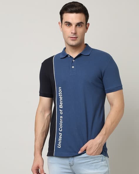 UNITED COLORS OF BENETTON Vertical Colorblock Polo T-Shirt