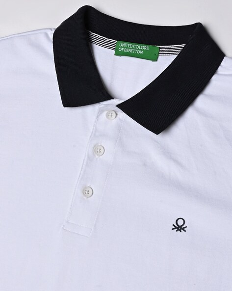 Polo blanco online benetton