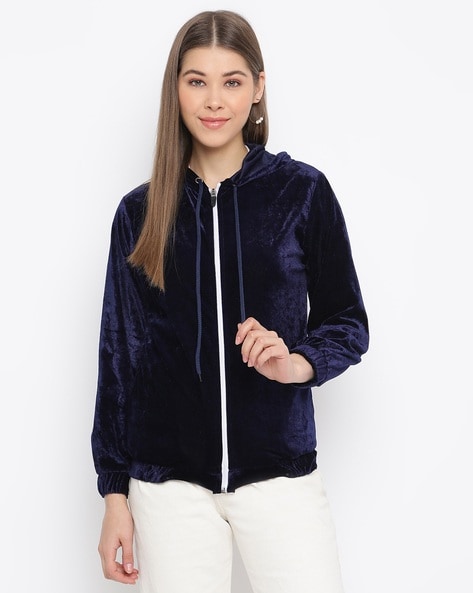 Hooded velvet jacket online