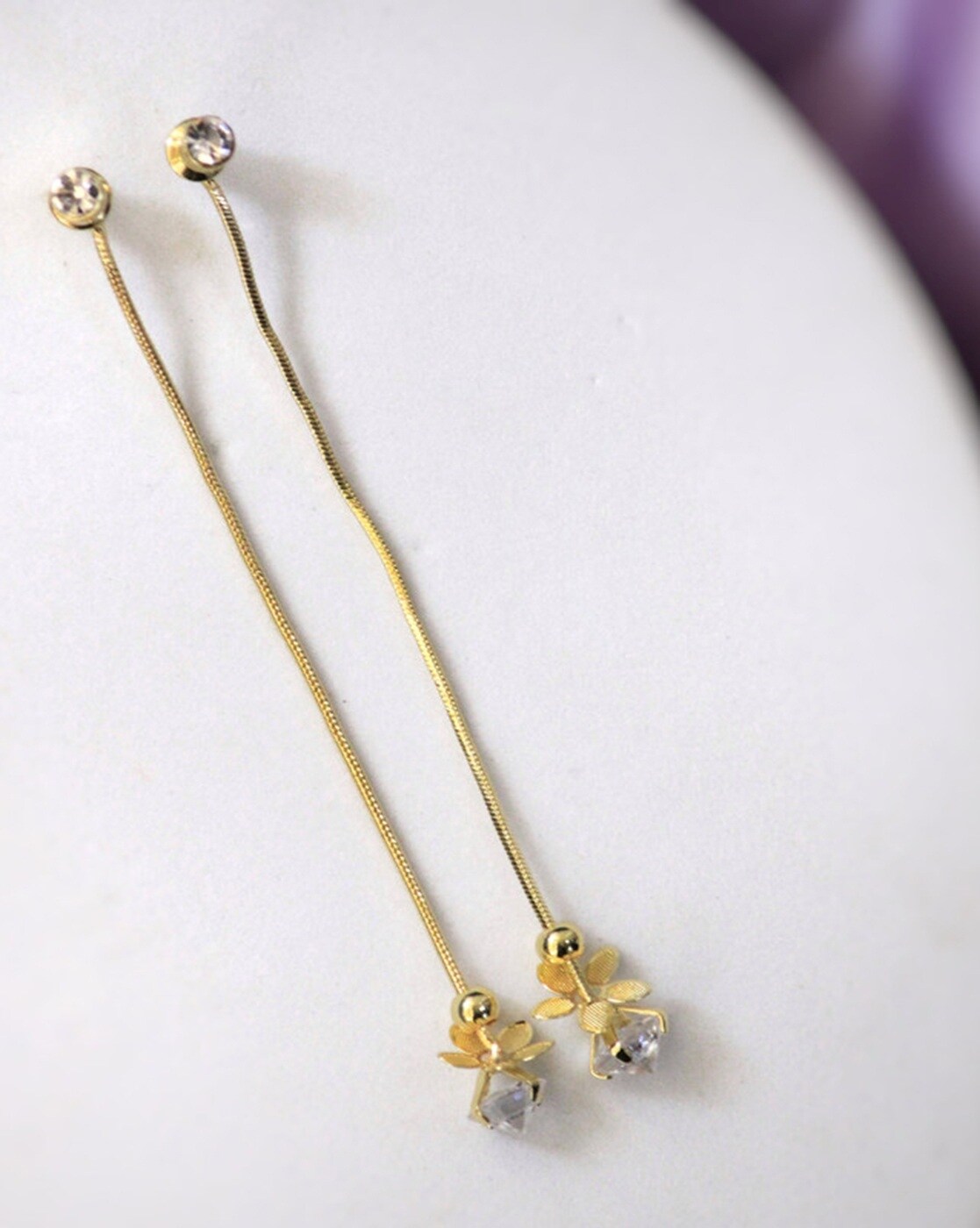 Rose Gold Stylish Long Chain Drop Earring | B41-Balaj-41 | Cilory.com