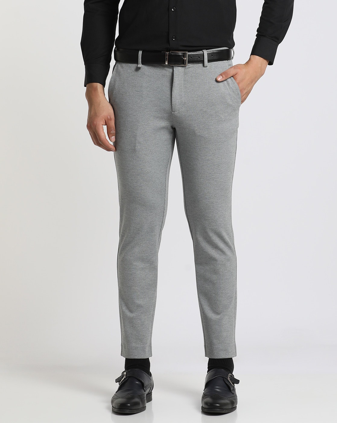 Buy Men's Feather Light Grey Pant Online | SNITCH
