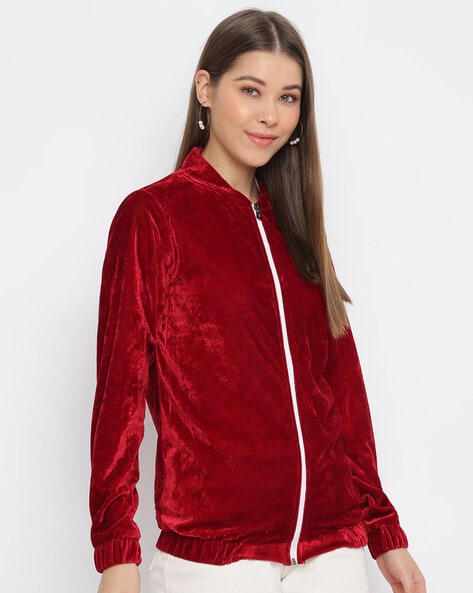 Maroon track cheap jacket