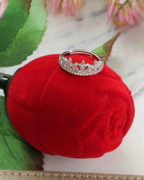 Retro 925 Sterling Silver Rose-shaped Ring For Women - Silver Rings