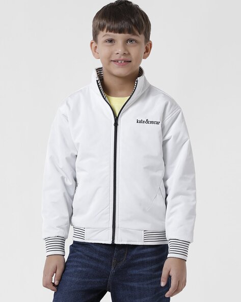 Buy UNITED COLORS OF BENETTON White Boys Regular Fit Printed Mock Neck  Jacket | Shoppers Stop