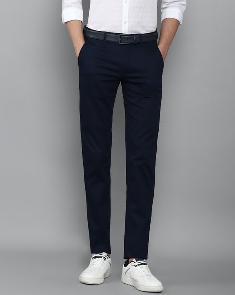 Buy LOUIS PHILIPPE SPORTS Solid Cotton Tapered Fit Men's Casual Trousers |  Shoppers Stop