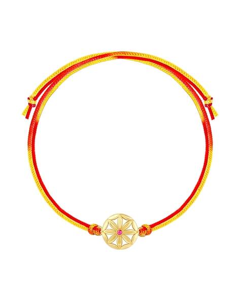 Giva Sterling Silver Gold-Plated Floral Rakhi