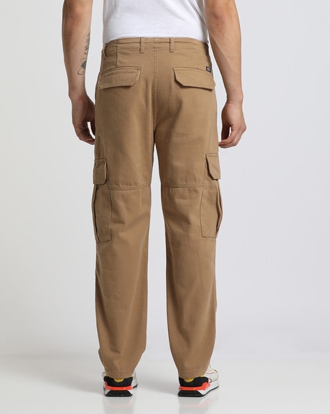Black Solid Cotton Men Loose Fit Cargo Trousers - Selling Fast at  Pantaloons.com