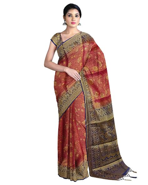 Buy The Chennai Silks Maroon Belgaum Art Silk Saree With Blouse for Women¿s  Online @ Tata CLiQ