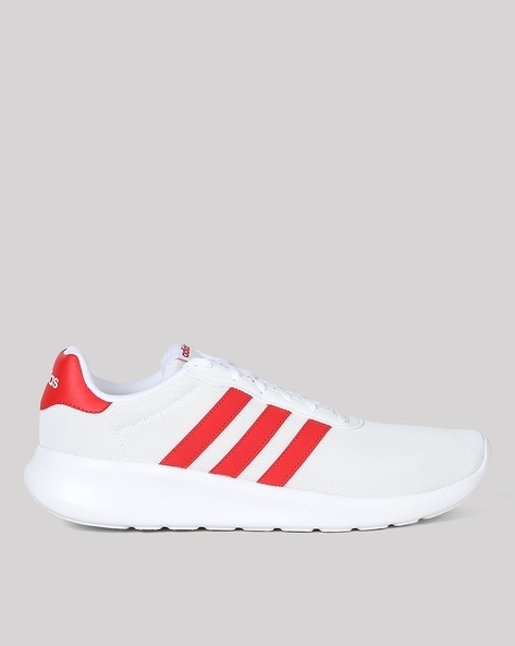 Red and white 2024 adidas running shoes