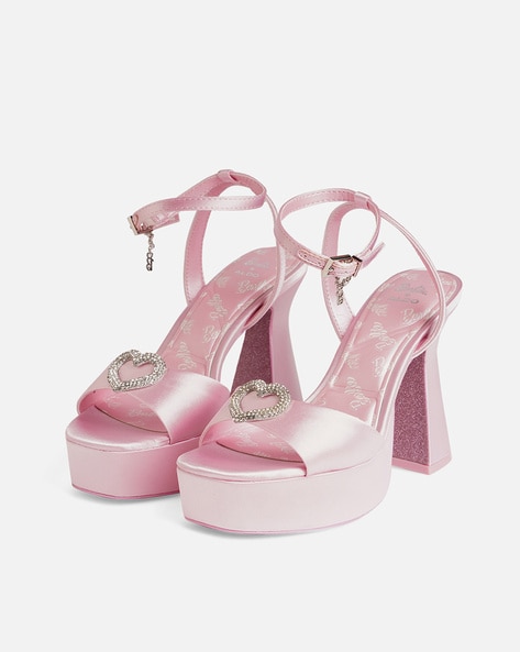 Pink discount sandal heels