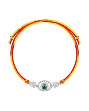 giva Sterling Silver Peacock Feather Motif Rakhi-picture-16