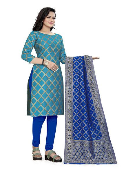 Checked Unstitched Dress Material Price in India