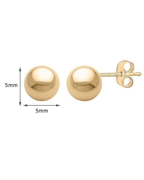 (1-1072) Gold Laminate - Half Ball Stud Earrings - BGF