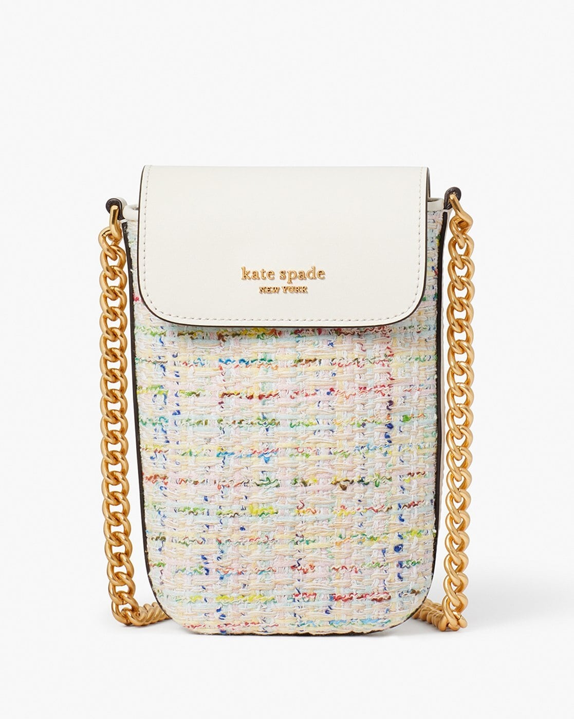 Steffie Embellished Straw North South Phone Crossbody