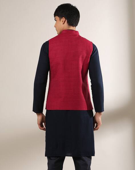 Buy Maroon 3-Piece Ethnic Suit for Men by SAMAV Online
