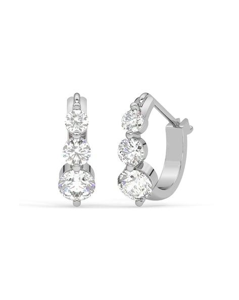 3 ctw Round Lab Grown Diamond Inside Out Hoop Earrings - Grownbrilliance