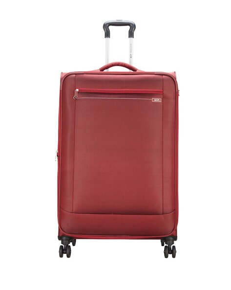 Unisex Red Textured Hard Sided Cabin Size Trolley Bag – Teakwood Leathers