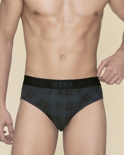 Checked Briefs with Signature Branding