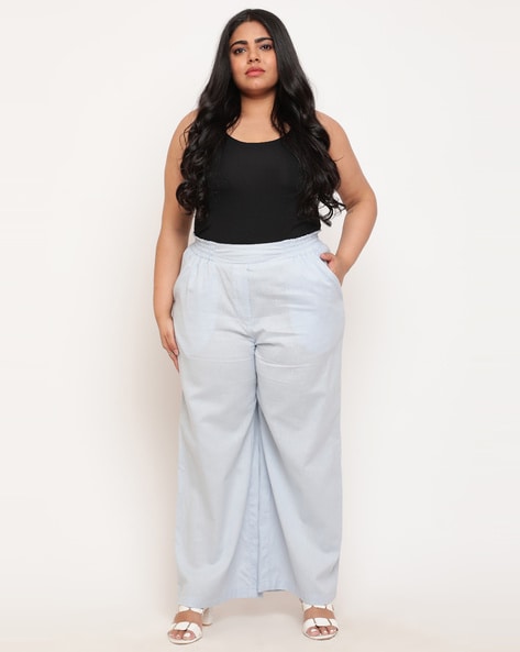 Plain Pink Women Plus Size Straight Leg Trouser, For Casual Wear at Rs  2999/piece in Bengaluru