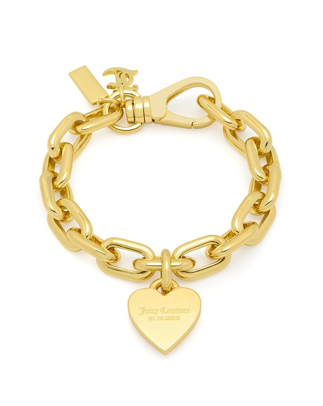Juicy Couture Gold Chain Link Heart Toggle Bracelet J Charm 7.5” Jewelry  EUC | eBay