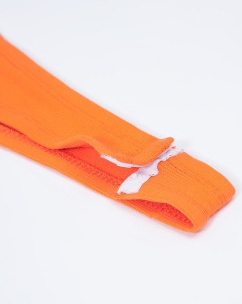Light Orange Basic Ribbed Bodysuit - sosorella