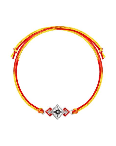 Giva Men Sterling Silver Floral Square Rakhi