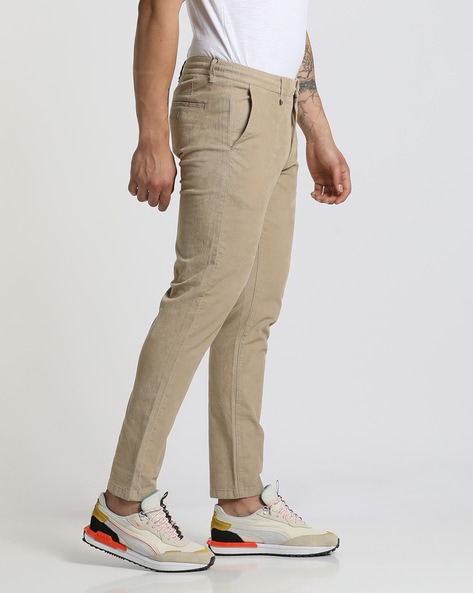 Dixie Shop Online Cropped straight-leg corduroy trousers with darts Sito  Ufficiale