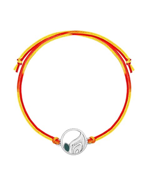 Giva Sterling Silver Peacock Feather Rakhi