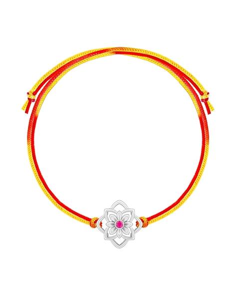 Giva Sterling Silver Floral Rakhi