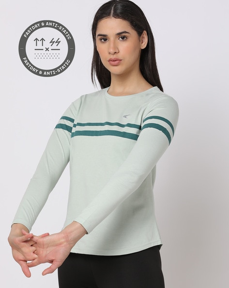 Fastdry Striped Crew-Neck T-Shirt