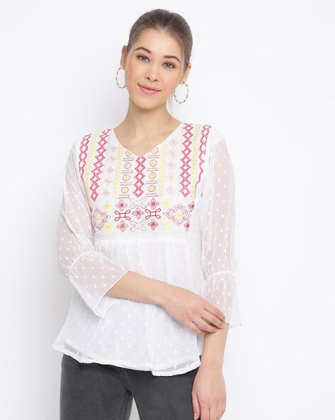 Buy White Tops for Women by Mayra Online