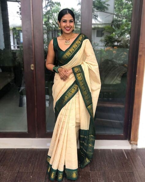 Buy Premium Kanjivaram Silk Saree, Banarasi Handloom Saree, Indian Wedding  Sarees Usa, Contrast Weaving Rich Pallu Pre Stitched Saree Online in India  - Etsy