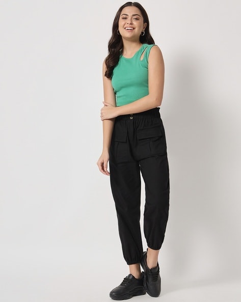 Buy Black Trousers & Pants for Women by ORCHID BLUES Online